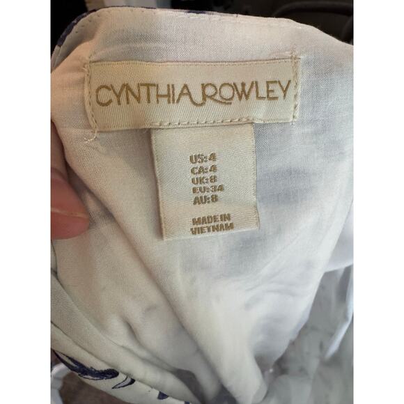 Cynthia Rowley Linen Floral Dress. Size 4. - Picture 3 of 5